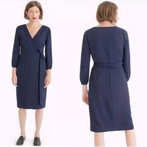 J.Crew Navy Blue Midi Wrap Dress